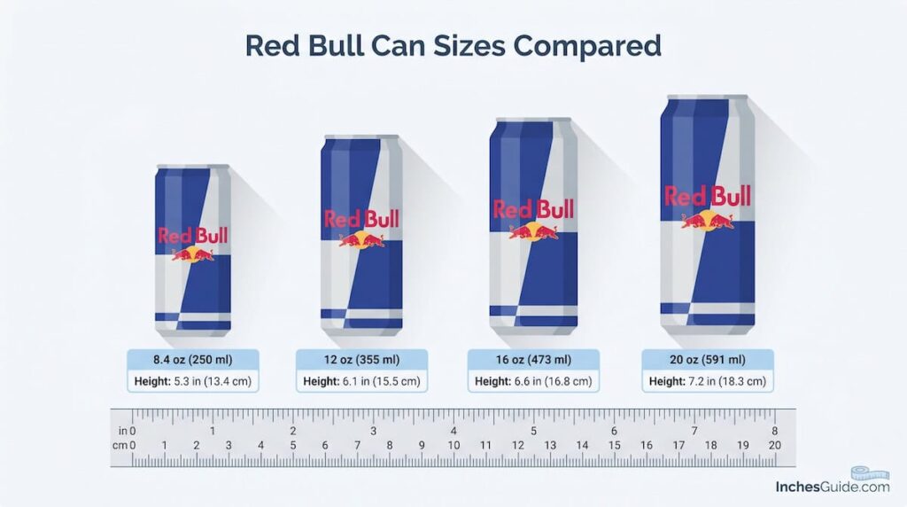 All Red Bull Can Sizes